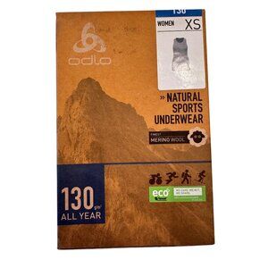 Odlo Women's 130g/m Size XS Fitted Crew Neck Singlet Sleeveless Gray Merino Wool